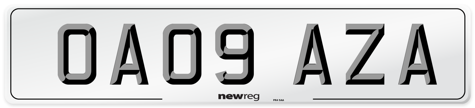 OA09 AZA Number Plate from New Reg